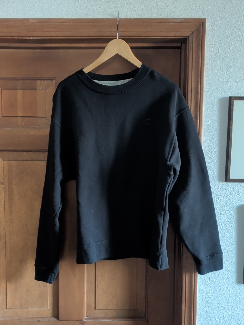 Champion Men's Black Crewneck Pullover Sweatshirt
